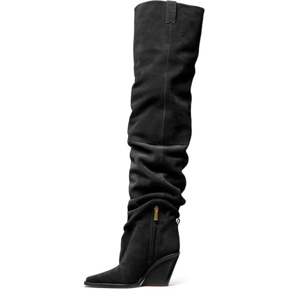 Michael Kors Women's Noemie Over the Knee Heeled Black Boots Size 5 New in Box!